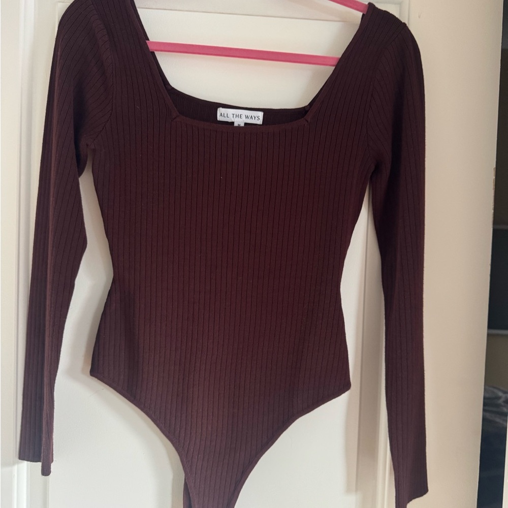 All The Ways Amalia Square Neck Ribbed Bodysuit